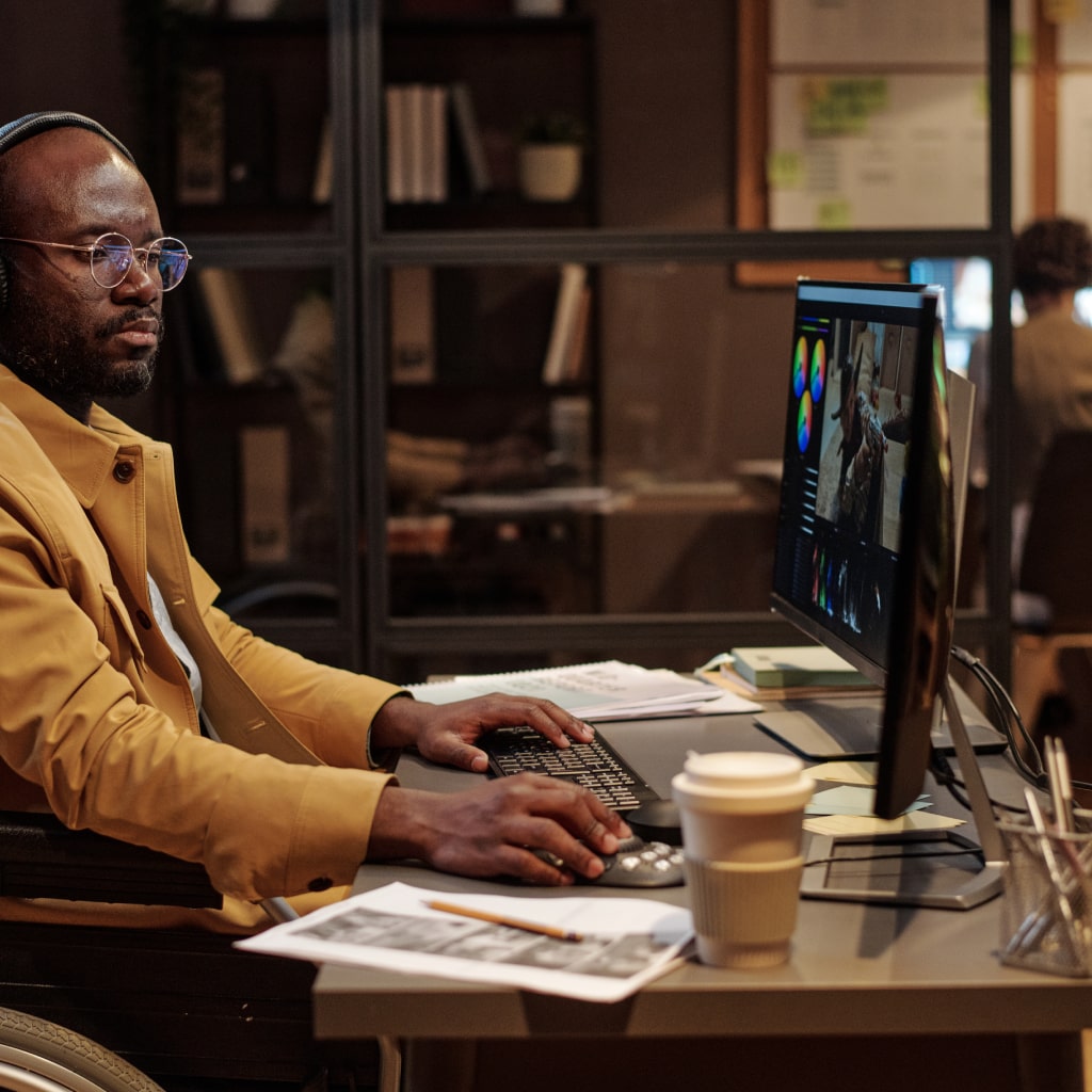 Man working on a computer